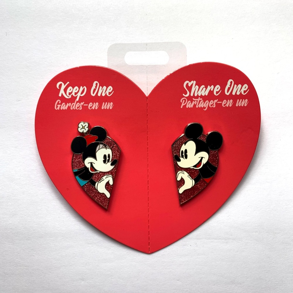Disney Pin Trading‎ 2021 Keep One Share One Mickey & Minnie Tear Apart Pin Set